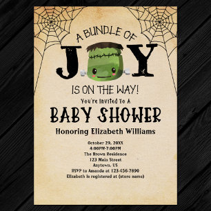 Invitation Halloween Bundle Of Joy Frankenstein Baby shower