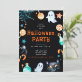 Invitation Halloween Candy Frame Black Cat House (Debout devant)