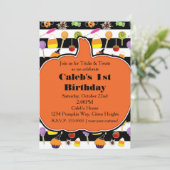 Invitation Halloween Candy & Sweets Citrouille Party Invitati (Debout devant)