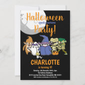 Invitation Halloween caractères mignons Lune Anniversaire de (Devant)