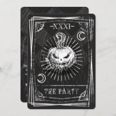 Invitation Halloween carte de tarot (Devant / Derrière)