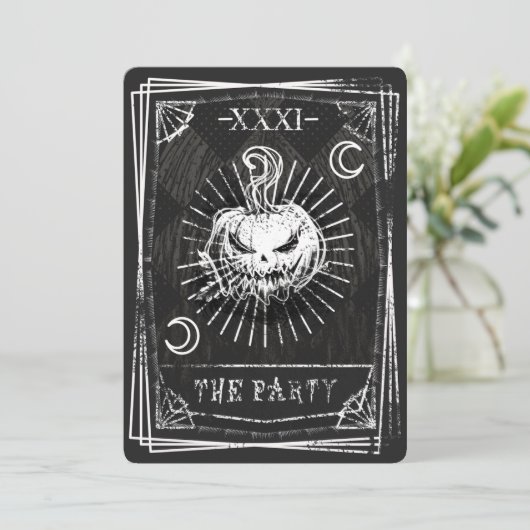 Invitation Halloween carte de tarot (Debout devant)
