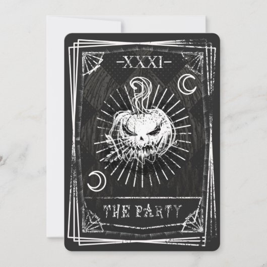 Invitation Halloween carte de tarot (Devant)