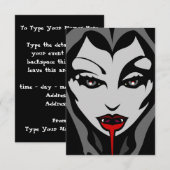 Invitation Halloween Carte de vampire Halloween pe (Devant / Derrière)
