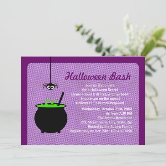 Invitation Halloween Cauldron (Debout devant)
