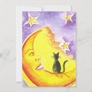 Invitation Halloween Chat et Lune par Liz Revit