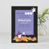 Invitation Halloween Chat Mignon en Chapeau de Sor (Debout devant)