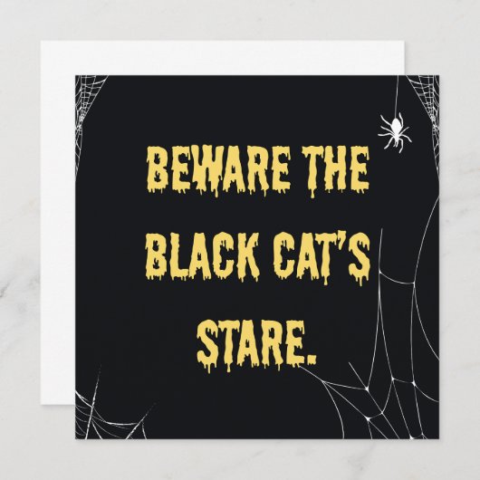 Invitation Halloween Chat Moderne (Devant / Derrière)