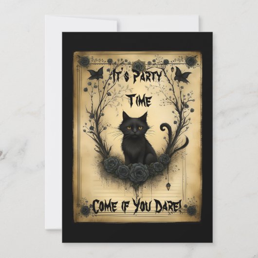 Invitation Halloween Chat Noir (Devant)