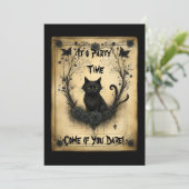 Invitation Halloween Chat Noir (Debout devant)