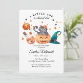 Invitation Halloween Chat noir Citrouille Petit Baby shower B (Debout devant)