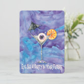 Invitation Halloween Chat noir {urple Costume Cocktail Party (Debout devant)