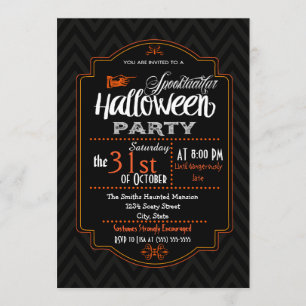 Invitation Halloween Chevron & Typographie
