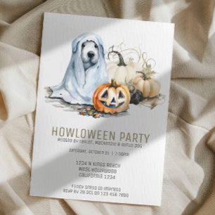 Invitation Halloween Chien Fête à thème Howloween Fun