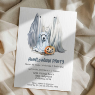 Invitation Halloween Chien Fête à thème Howloween Fun