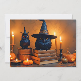 Invitation Halloween Chouette Citrouille mignonne Éffrayante