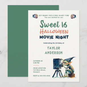Invitation Halloween Cinéma Nuit Gremlin Hallowen Sweet 16