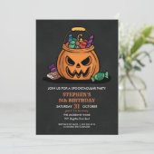 Invitation Halloween Citrouille Candy Kid fête d'anniversaire (Debout devant)