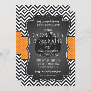 Invitation Halloween Citrouille Carving et Cocktails Invitati