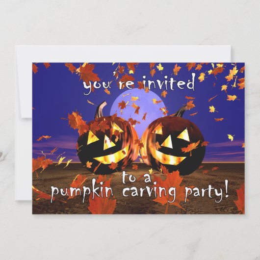 Invitation Halloween Citrouille Carving Party (Devant)