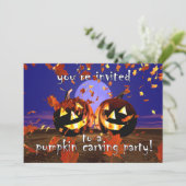 Invitation Halloween Citrouille Carving Party (Debout devant)