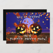 Invitation Halloween Citrouille Carving Party (Devant / Derrière)