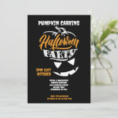 Invitation Halloween Citrouille Carving Party (Debout devant)