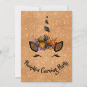 Invitation Halloween Citrouille Carving Party Unicorn (Devant)