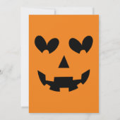Invitation Halloween Citrouille de coeur heureux orange et no (Dos)