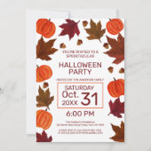 Invitation Halloween Citrouille de l'érable Feuille (Devant)