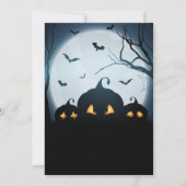 Invitation Halloween Citrouille éffrayant Avec Maison & Lune  (Dos)