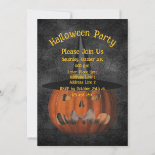 Invitation Halloween Citrouille effrayant Jack-O-Lantern