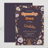 Invitation Halloween Citrouille Éffrayant Un Anniversaire Inv (Devant / Derrière)