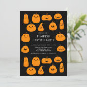 Invitation Halloween Citrouille en sculpture (Debout devant)