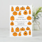 Invitation Halloween Citrouille en sculpture (Debout devant)