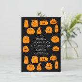 Invitation Halloween Citrouille en sculpture (Debout devant)
