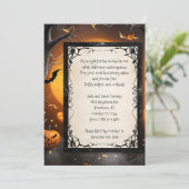 Invitation Halloween citrouille et chauves-souris (Debout devant)