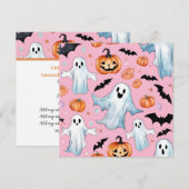 Invitation Halloween Citrouille Et Fantôme Généré Par L'IA (Devant / Derrière)