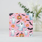 Invitation Halloween Citrouille Et Fantôme Généré Par L'IA (Debout devant)