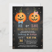 Invitation Halloween Citrouille Genre Revela Party (Devant)