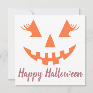 Invitation Halloween Citrouille Jack-o'-lantern fille personn