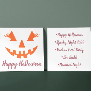 Invitation Halloween Citrouille Jack-o'-lantern fille personn
