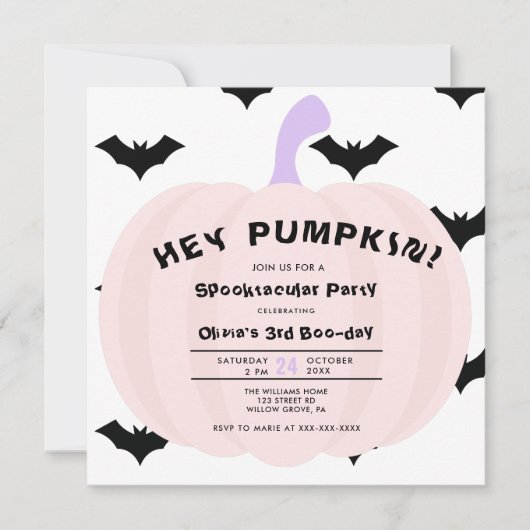 Invitation Halloween Citrouille moderne N'importe quelle anné (Devant)