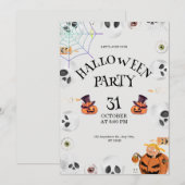 Invitation Halloween citrouille, Nuit d'Halloween (Devant / Derrière)