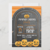 Invitation Halloween Citrouille orange et noir (Devant)