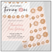 Invitation Halloween citrouille rose or floral 1er anniversai