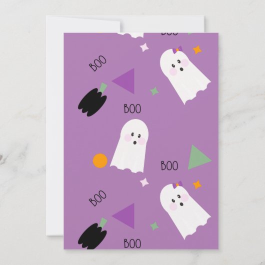 Invitation Halloween Citrouille Très mignon Ghost Confetti (Dos)