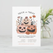 Invitation Halloween Citrouille Trick ou le traitement des in (Debout devant)