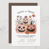 Invitation Halloween Citrouille Trick ou le traitement des in (Devant / Derrière)