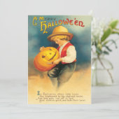 Invitation Halloween Citrouille vintage (Debout devant)